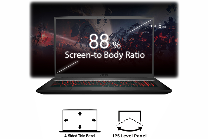 Thin small screen bezel laptop